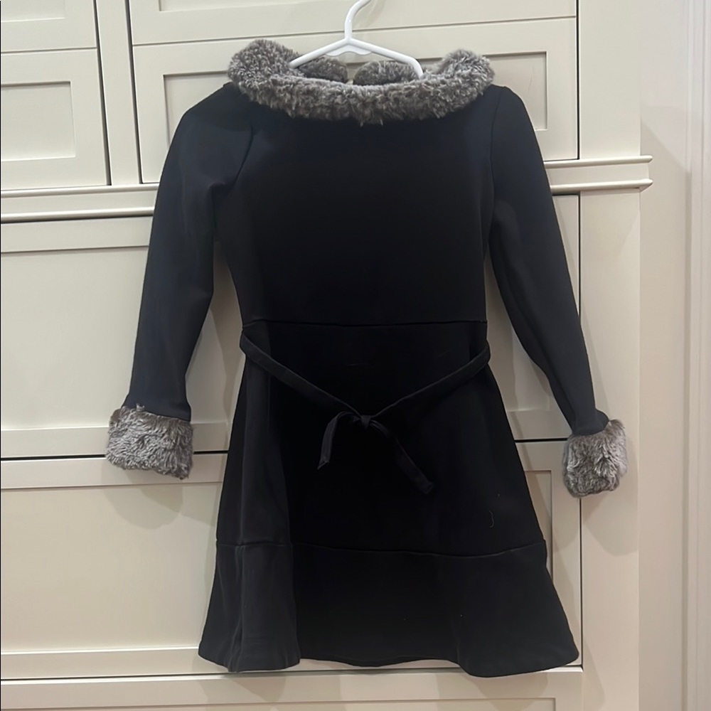 Black Long Sleeve Cuffed Sweater Dress